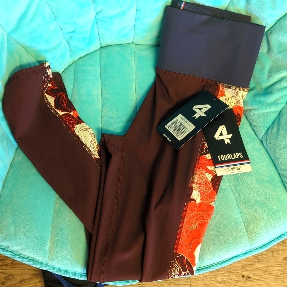 4 laps floral Hawaiian print leggings nwt